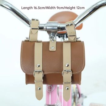 PU Leather Cycling Pouch - Retro Style for Bicycle Handlebars or Saddle