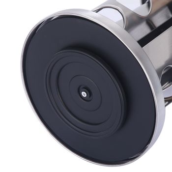 Modern stainless steel round rotating spice rack with 12 empty glass jars (88 ml each)