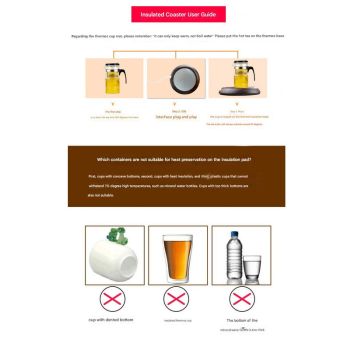 USB Cup Warmer - Dark Wood Grain Electric Beverage Warmer for Desk, Office and Home