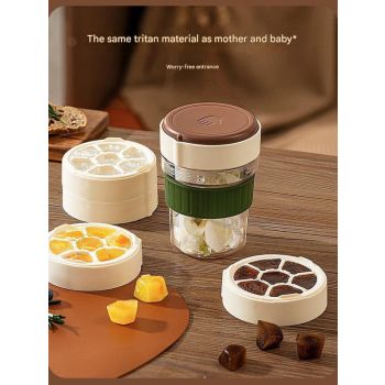 2-in-1 Ice Cube Maker Tumbler - Portable Cup with Integrated Silicone Ice Tray & Lid (1 cup + 3 ice tray)