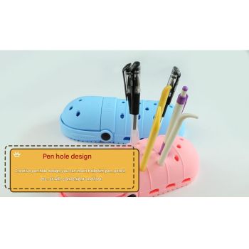 2 - pcs Purple Cute Clog-Shaped Pen Holder for Desk Organization