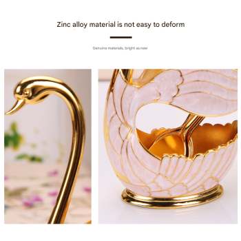 Elegant Swan Base Spoon Holder Set with 6 Coffee/Dessert Spoons(Silver fork)