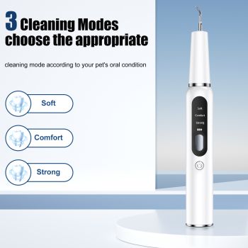 Black Professional Pet Dental Cleaning Kit - Ultrasonic Scaler, Tools & 3 Modes