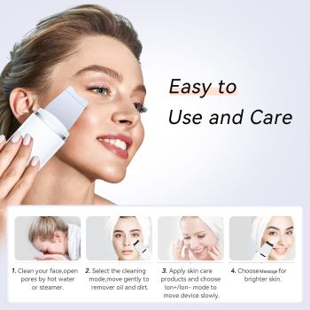 Rechargeable Ultrasonic Facial Spatula - Deep Pore Cleanser & Exfoliator