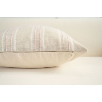 Textured Vertical Striped Pillowcases - Scandinavian Home Decor Accents (Pink Stripes Pair - 45x45cm)