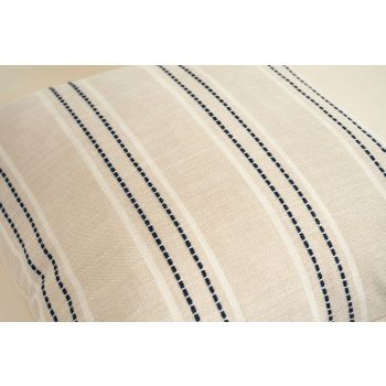 Textured Vertical Striped Pillowcases - Scandinavian Home Decor Accents (Blue Stripes Pair - 45x45cm)