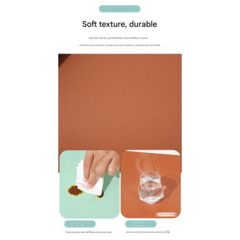 2 PCS Smoky pink/light blue Extra-Large Leather Table Mat for Study & Work - Pad for Students & Office Use (60x30cm)