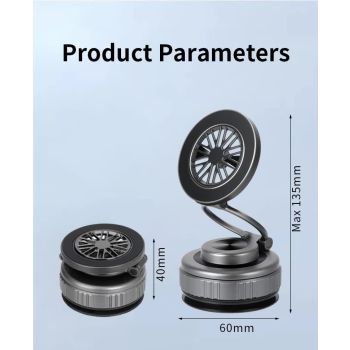 Gray Foldable Vacuum Suction Phone Stand for Navigation and Calls