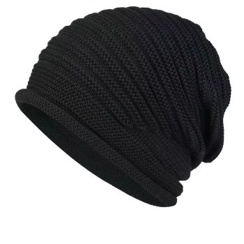 Black Warm & Stylish Women's Knitted Beanie Hats (3-Pack) - Perfect for Cold Weather Comfort