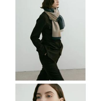 Green Elegant Color Block Striped Scarf -Men's & Women's Versatile, Winter Warmth 165x29cm