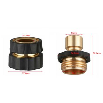 American Standard 3/4 Inch Brass Quick Connect Garden Hose Adapter (4 Male & 4 Female)