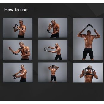 Blue Black Adjustable U-Shaped Arm Exerciser - For Home Fitness Strength Training (40kg)