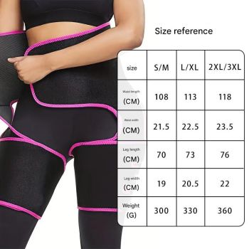 Black Women's 3-in-1 Body Shaper: Waist Cincher, Thigh Slimmer, Glute Lifter - Workout Gear (Size : XXL/XXXL)