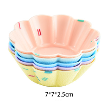 Style 3 Silicone Mini Cake Molds (30 Pack) -  For Cupcakes, Desserts (7x7x2.5cm)