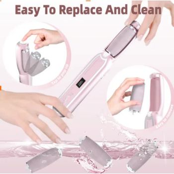 Pink Rechargeable Electric Callus Remover - 3 Speeds, LCD, for Smooth Feet