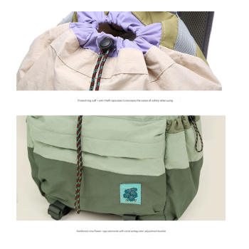 Beige Stylish Lightweight Drawstring Backpack for Women Men Hiking Travel