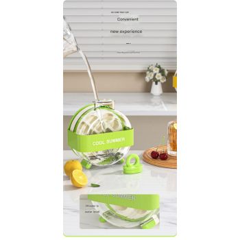 Green Portable Press-Release Ice Cube Maker Bottle - Makes 12 Cubes, Doubles as Bottle