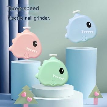 Pink Cute Dinosaur Electric Pet Nail Grinder - 3-Speed, Low Noise, USB-C for Dogs & Cats