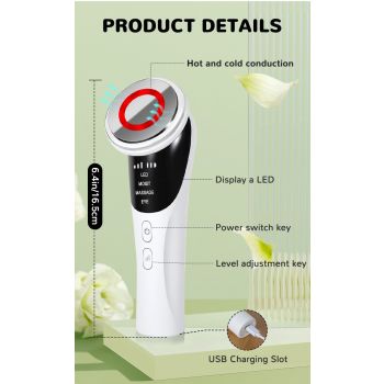 Cold Photon LED Light Therapy Facial Massager - EMS, Hot Compress, Skin Rejuvenation Wand