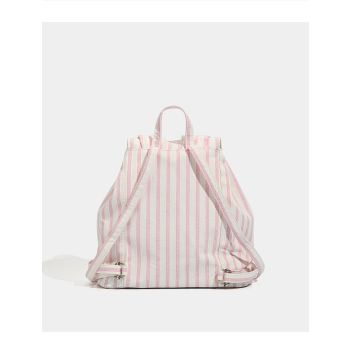 Cute Pink Stripe Bunny Ear Backpack - Star Applique, Kawaii Student Bag