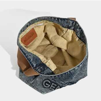 Washed Denim Tote Bag - Large Capacity Shoulder & Crossbody