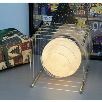 Minimalist Layered Acrylic Moon Lamp - USB Touch Dimmable (Transparent Moon Lamp)