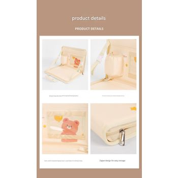 Brown Foldable Car Back Seat Organizer Tray - PU Leather Travel Desk with Tablet Holder