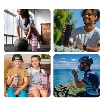 Brown Collapsible Silicone Water Bottle - 510ml Portable Food-Grade Travel & Sports Drink Flask