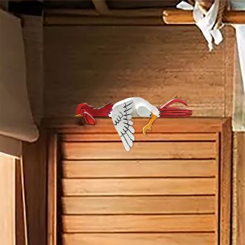 2 Pcs Red And White Whimsical Lazy Chicken Fence Topper - Funny PVC Garden & Home Decor Ornament