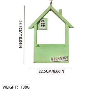 Pink Charming Wooden House Hanging Bird Feeder - Attract Wild Birds to Your Garden