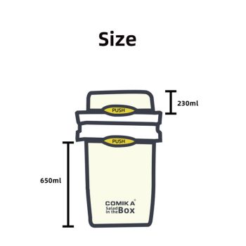 White Portable Salad & Breakfast Cup On-the-Go - Dual Compartment Container with Spork