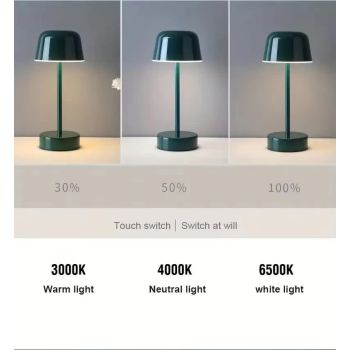 Coffee Modern Minimalist LED Table Lamp - Rechargeable Touch Control Desk Light
