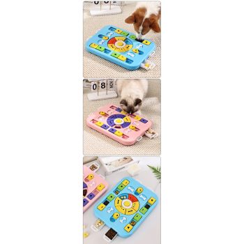 Pink Advanced Interactive Dog Puzzle Toy - Multi-Mechanism Treat Dispensing Slow Feeder for Mental Enrichment