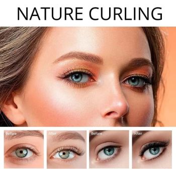 White USB-C Rechargeable Heated Eyelash Curler - Gentle Long-Lasting Lift with 2 Temperature Modes & Cute Cat Ear Design