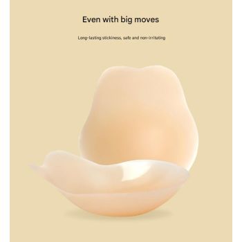 Size L 3 Pairs Skin Color Reusable Silicone Breast Lift Nipple Covers - Invisible Adhesive Bra Pasties for Seamless Lift & Coverage