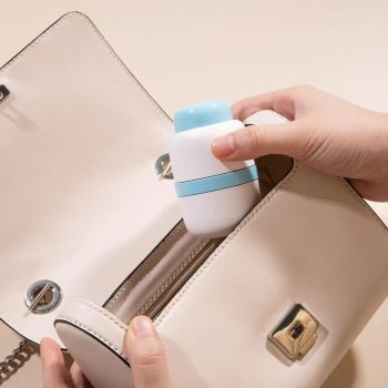 White And Purple 3-in-1 Pill Cutter Crusher & Storage Box - Portable Tablet Splitter Grinder for Precise Dosing