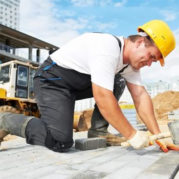 1 Pair Yellow Professional Hard Shell Knee Pads - Heavy Duty Protection for Work, Construction, Gardening & Outdoor Sports