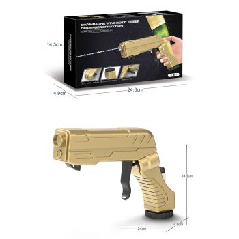 Black Champagne & Beer Spray Gun - Ultimate Party Starter & Drink Dispenser with Bottle Opener