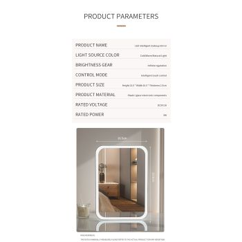 Pink Professional LED Vanity Mirror - 3 Color Lights, Stepless Dimming & Adjustable Rotating Stand, USB-C Rechargeable