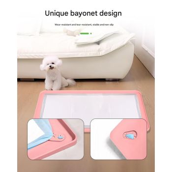 Black Reusable Silicone Pet Pee Pad Holder - Non-Slip Training Tray with Spill-Proof Edges for Dogs & Puppies(81cm x 54cm)