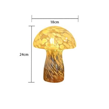 Brown Charming Retro Glass Mushroom Table Lamp - Vintage Nordic Style Bedside Light