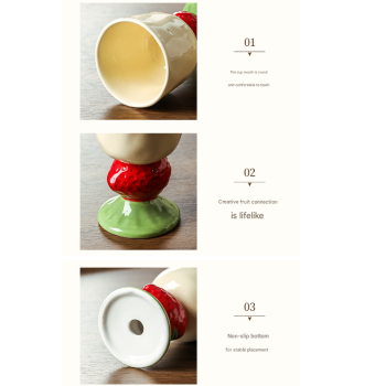 Red Whimsical Watermelon Stem Ceramic Goblet - 150ml Hand-Painted Watermelon Design, Unique Coffee & Drinkware Gift with Box