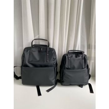 Size L Black Stylish Waterproof Nylon Backpack - Lightweight, Multi-Pocket for Travel, Commute & Daily Use
