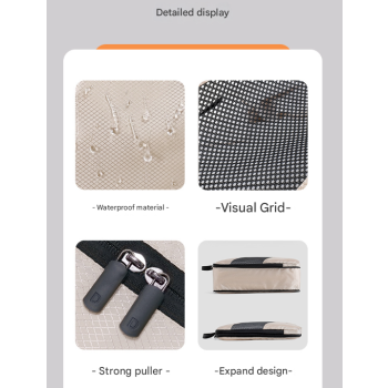 Black Premium 6-Piece Compression Packing Cubes Set - Lightweight Polyester Travel Organizers for Luggage, Includes Shoe Bag & Toiletry Pouch