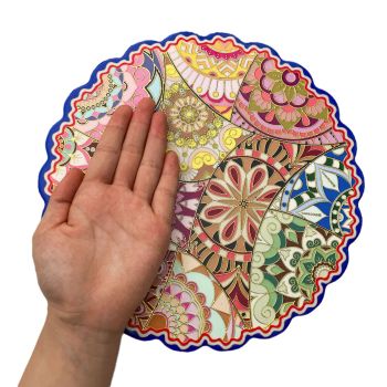 Circular Pattern Set of 2 Cartoon PVC Coil Entrance Mats - Non-Slip Dirt Trapping Door Mats (50x80cm)