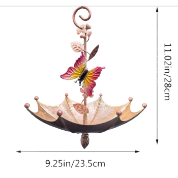 Butterfly Charming Hanging Umbrella Bird Feeder - Decorative Outdoor Garden Accent
