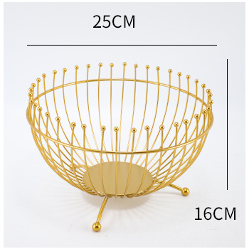 Small Feet Black Modern Metal Wire Fruit Basket Bowl - Countertop Storage for Fruit & Snacks