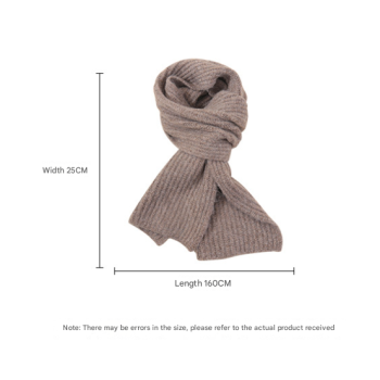 White Soft Ribbed Knit Winter Scarf - Cozy Warm Wool Blend Neck Wrap (160x25cm)