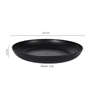 Stylish Black Wheat Straw Dinnerware Set - 24 Pieces Including Plates, Bowls & Cups