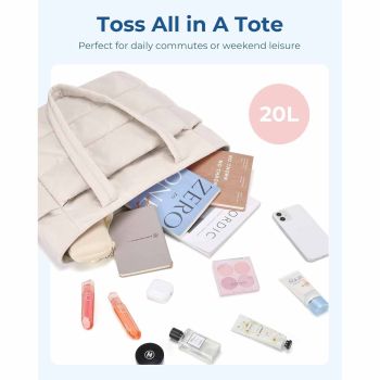 Pink Large Capacity Nylon Tote Bag for Women - Fashionable Travel Shoulder & Crossbody Handbag